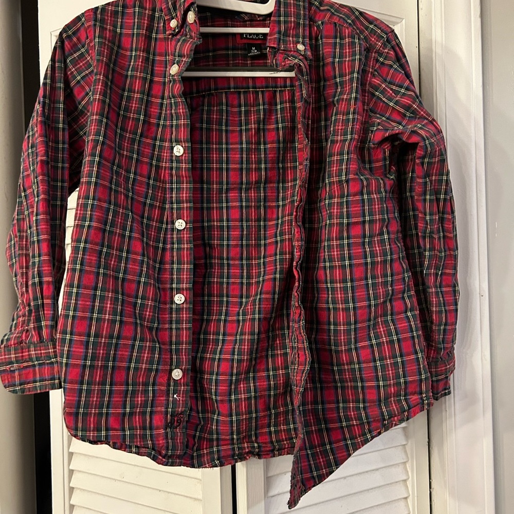 Kids Red Plaid Shirt